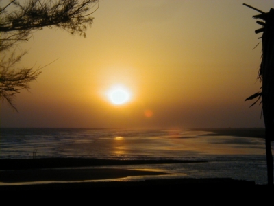 ベンガル湾に沈む夕陽